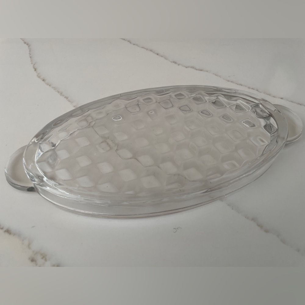 Fostoria American Oval Platter Cube Pattern